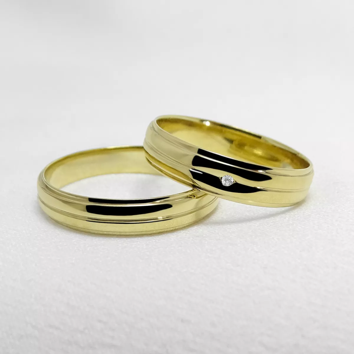 Aliança de Casamento em Ouro Maciço 5mm Abaulada E... - PIPPER JOIAS