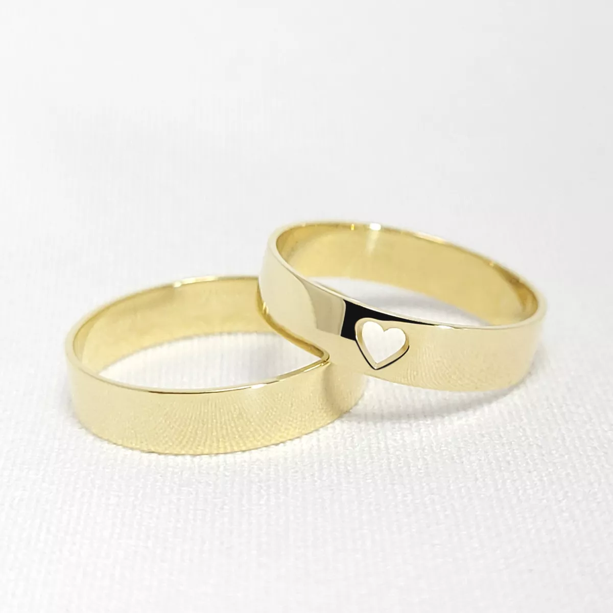 Aliança de Casamento em Ouro Maciço 5mm Reta Heart... - PIPPER JOIAS