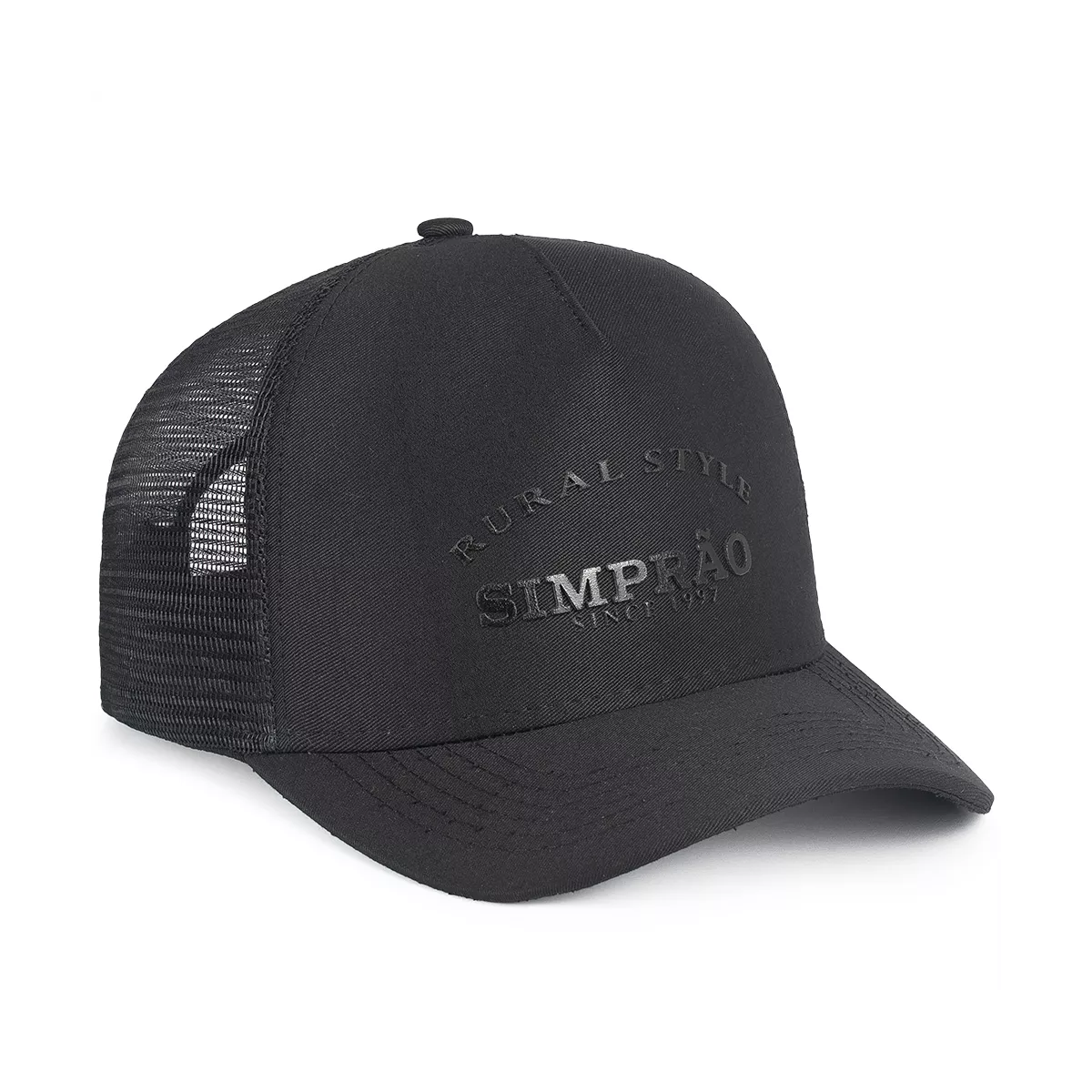 Boné Simprão Farm Trucker Rural Style All Black - Simprão Farm