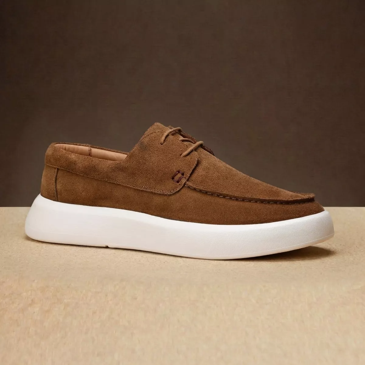 Sapato Masculino Derby Dockside Cadarço Couro Legítimo Camurça