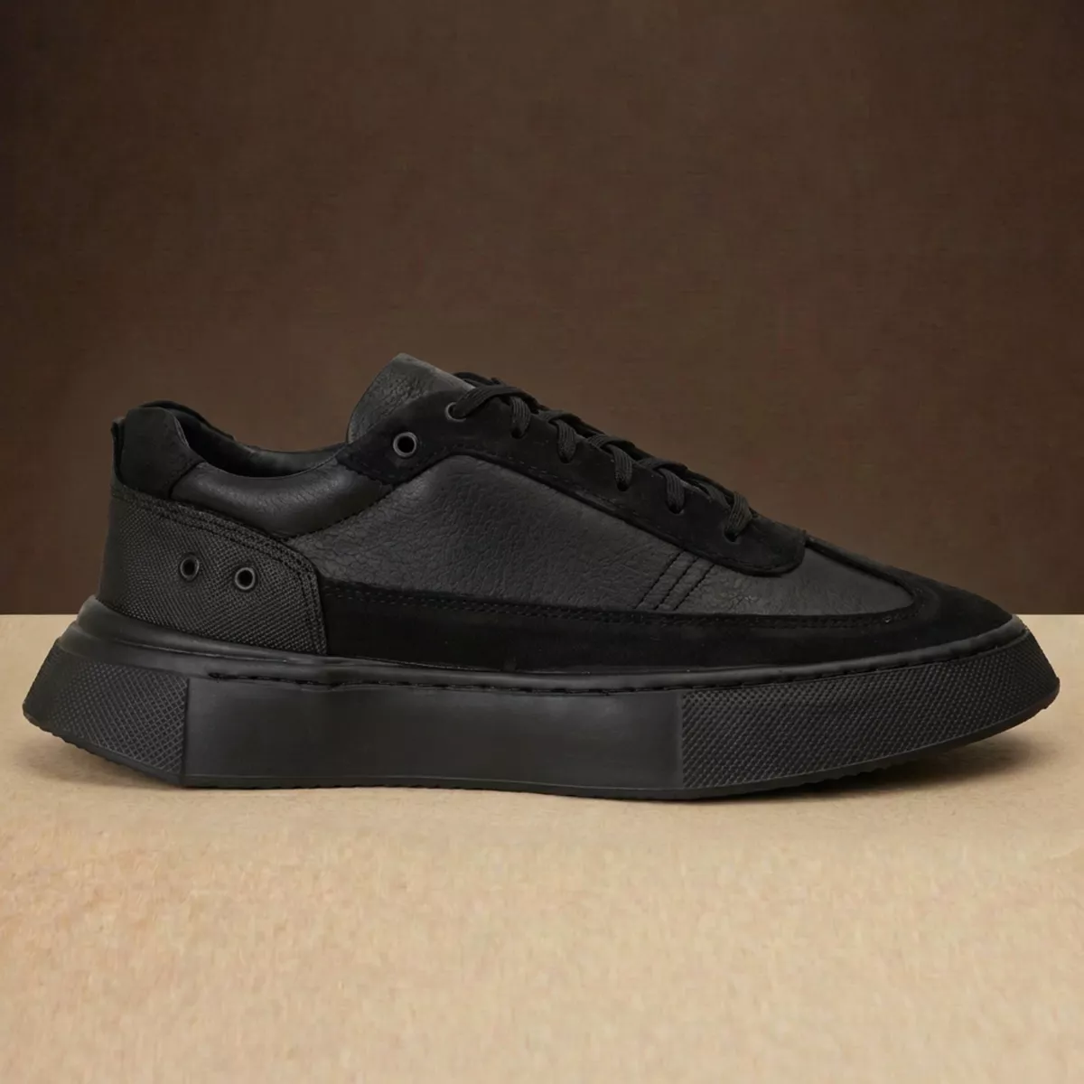 Sneaker Tênis Masculino Casual Urbano Couro Legítimo Comfort Preto