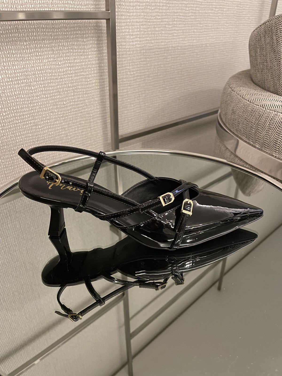 Slingback Dulce Preto - AMAVIE SAPATOS
