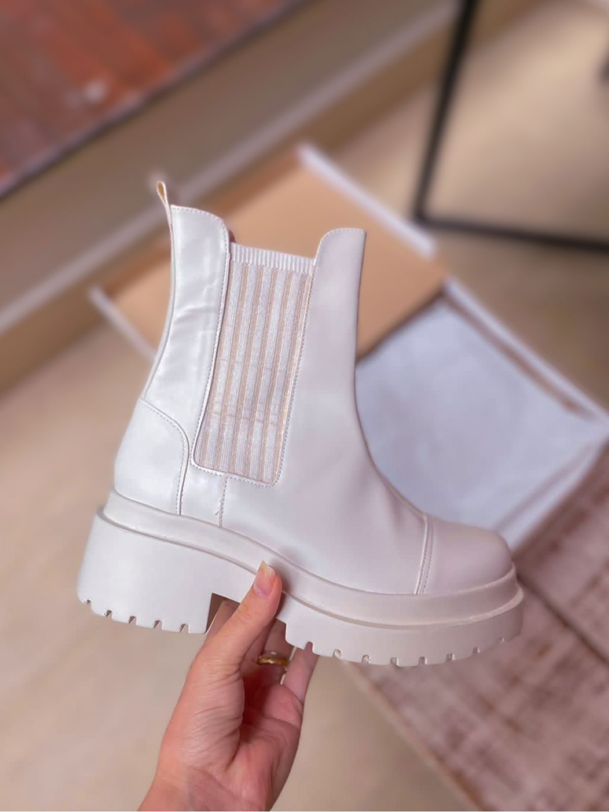 Coturno Valen Off White - AMAVIE SAPATOS