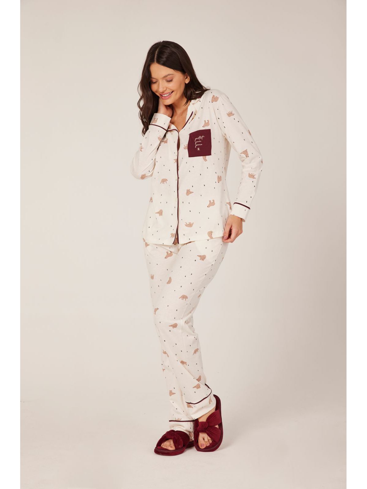 Pijama Americano Longo Urso - AMAVIE SAPATOS