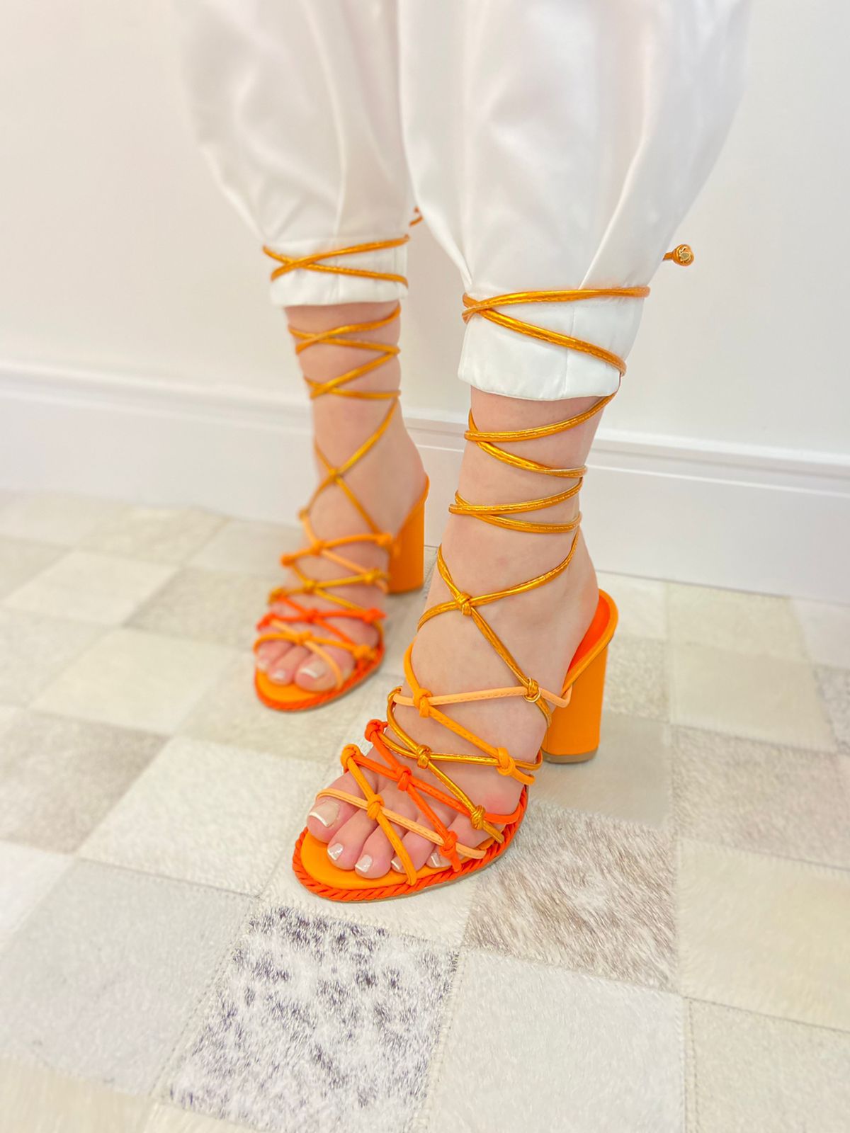 Sandália Rianna Alaranjada - AMAVIE SAPATOS