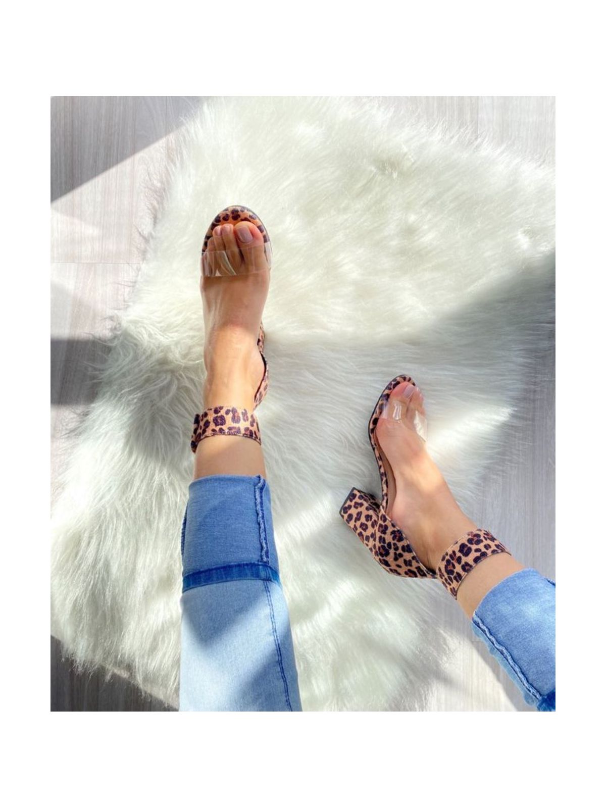 Sandália Felina Animal Print Vinil - AMAVIE SAPATOS