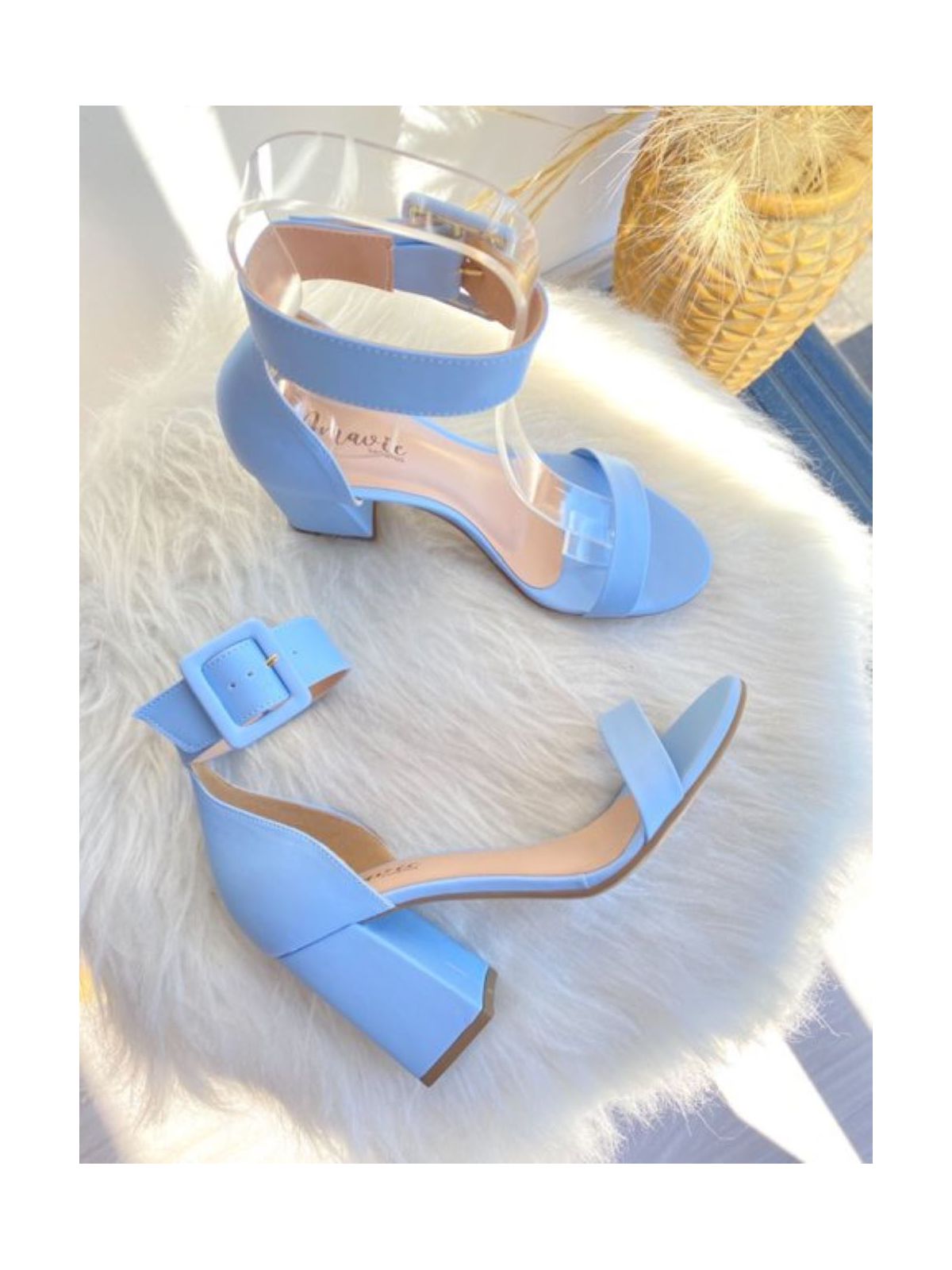Sandália Felina Azul Céu - AMAVIE SAPATOS