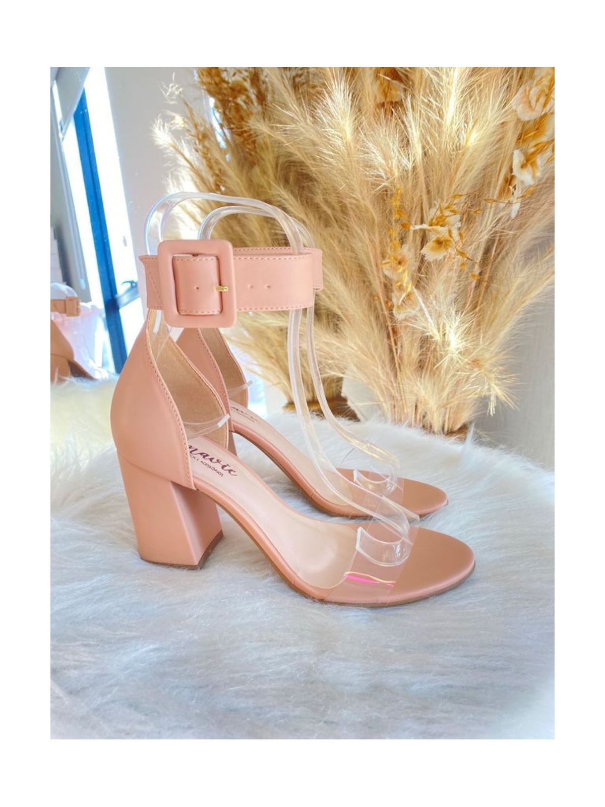 Sandália Felina Nude Vinil - AMAVIE SAPATOS