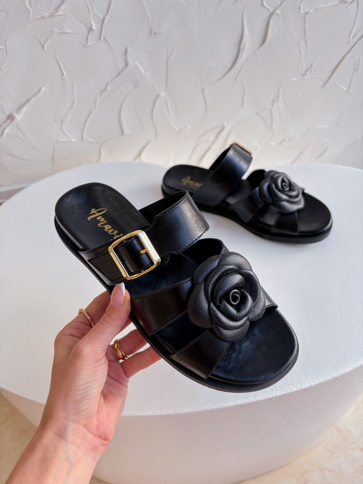 Birken Flor Preta - AMAVIE SAPATOS