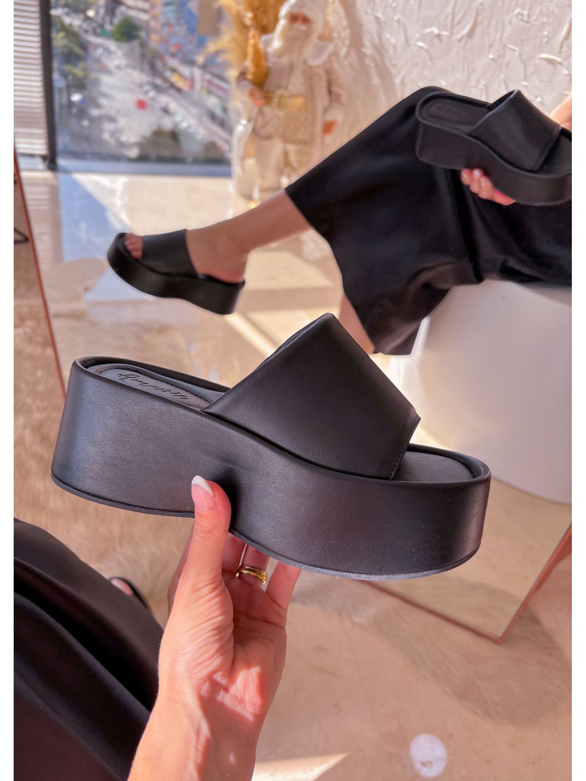 Flat Betânia Preta - AMAVIE SAPATOS