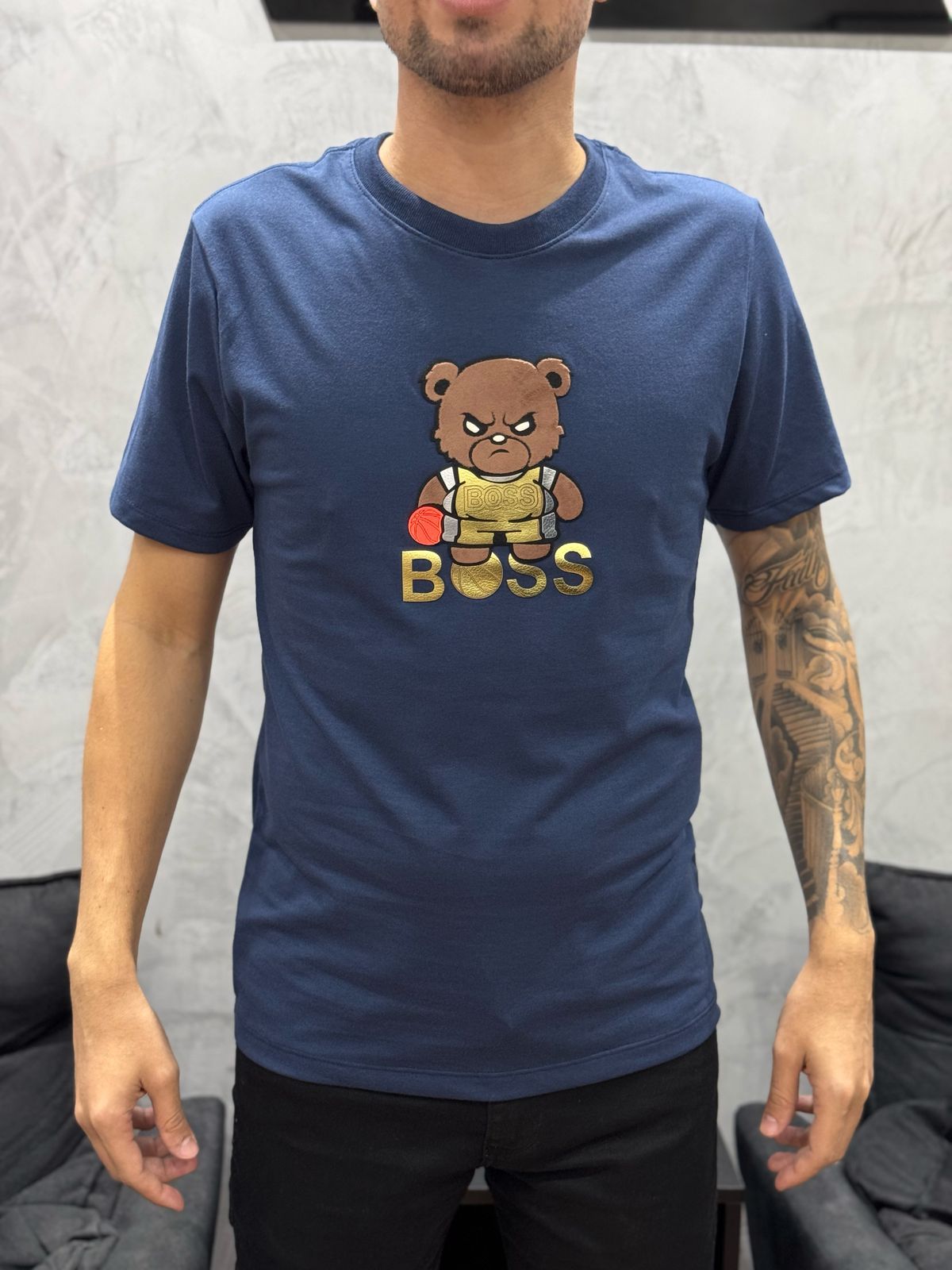 Camiseta Premium Bss Urso - Azul - 01982 - Conceito 62