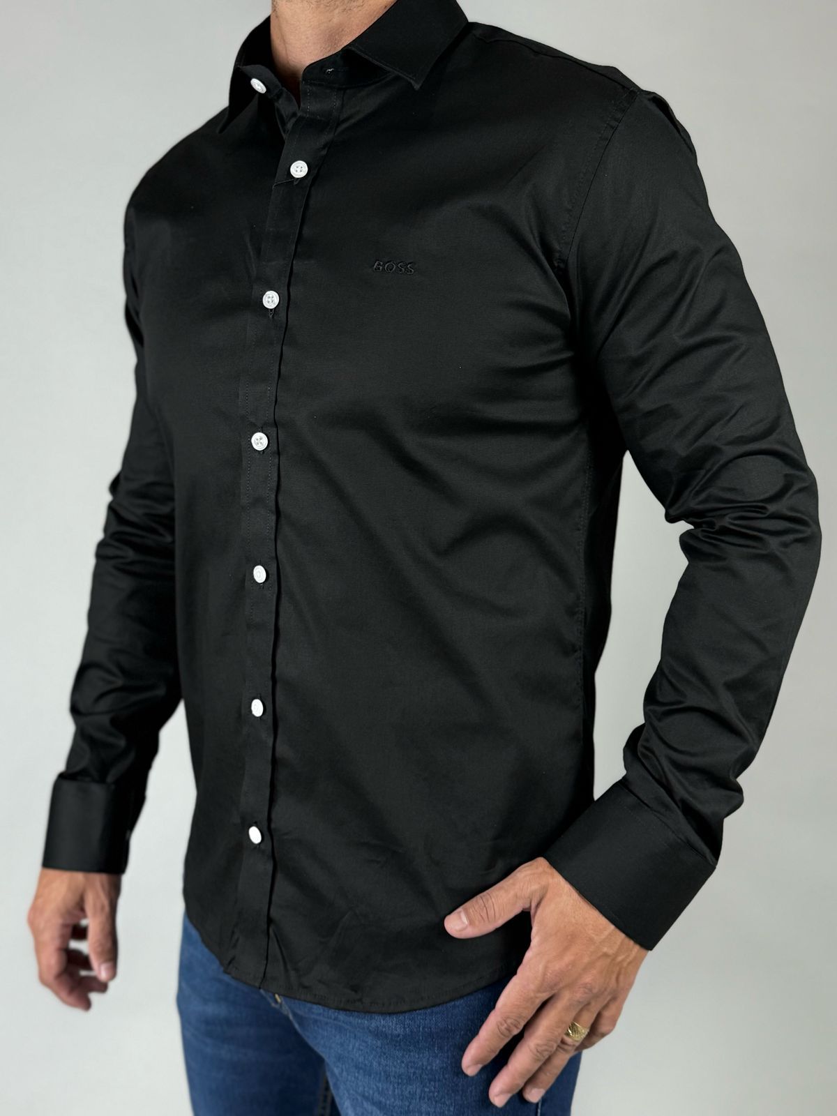 Camisa Social LCST Longa - Preto - 02562 - Conceito 62