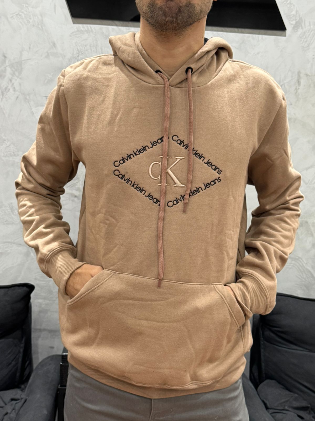 Blusão Moletom CK - Bege - 02752 - Conceito 62