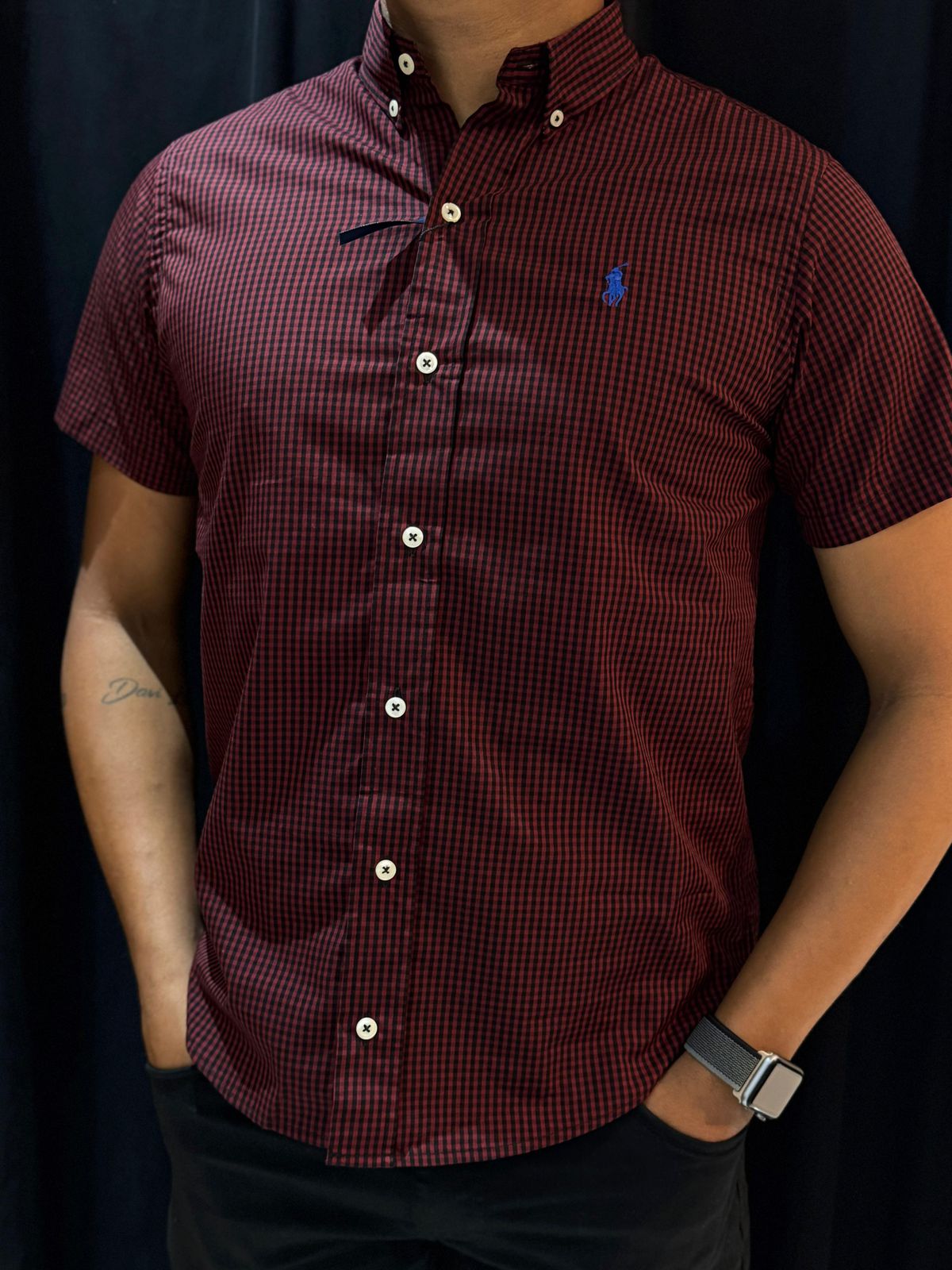 Camisa Social Micro Ralph - Vinho - 03008 - Conceito 62