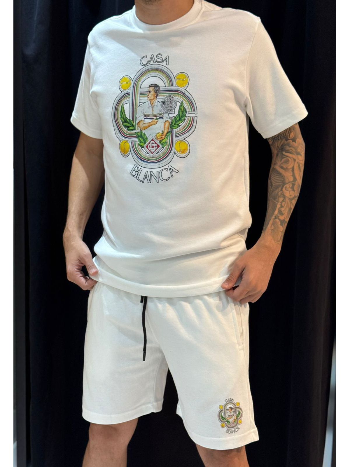 Kit Camiseta + Bermuda Casa - Branco - 03857 - Conceito 62