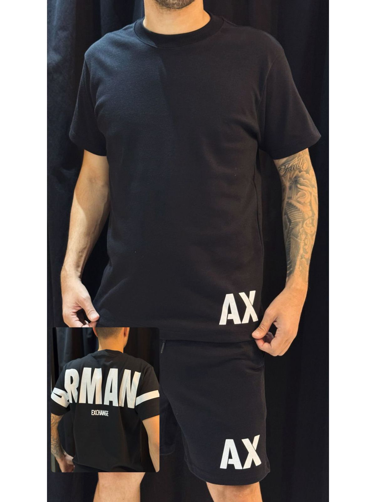 Kit Camiseta + Bermuda AX - Preto - 03854 - Conceito 62