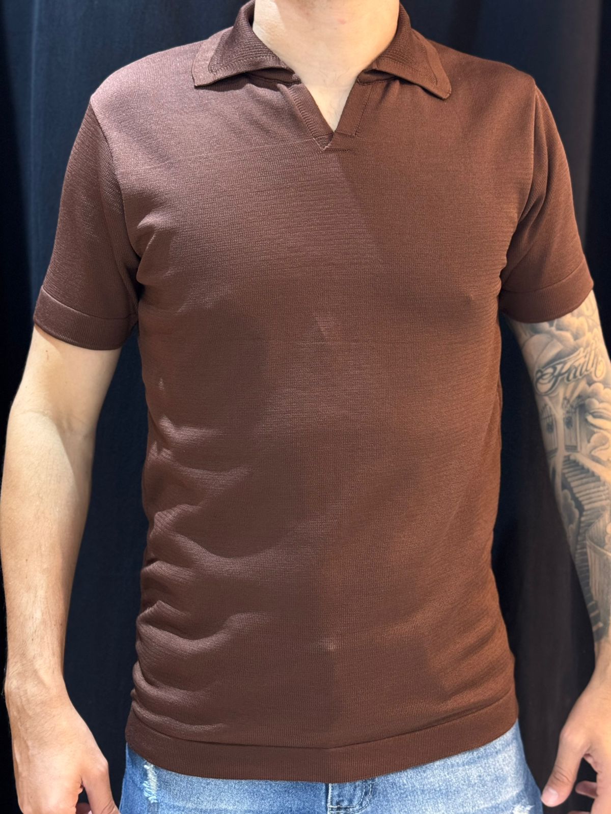 Polo Tricot Lisa - Marrom - 04018 - Conceito 62
