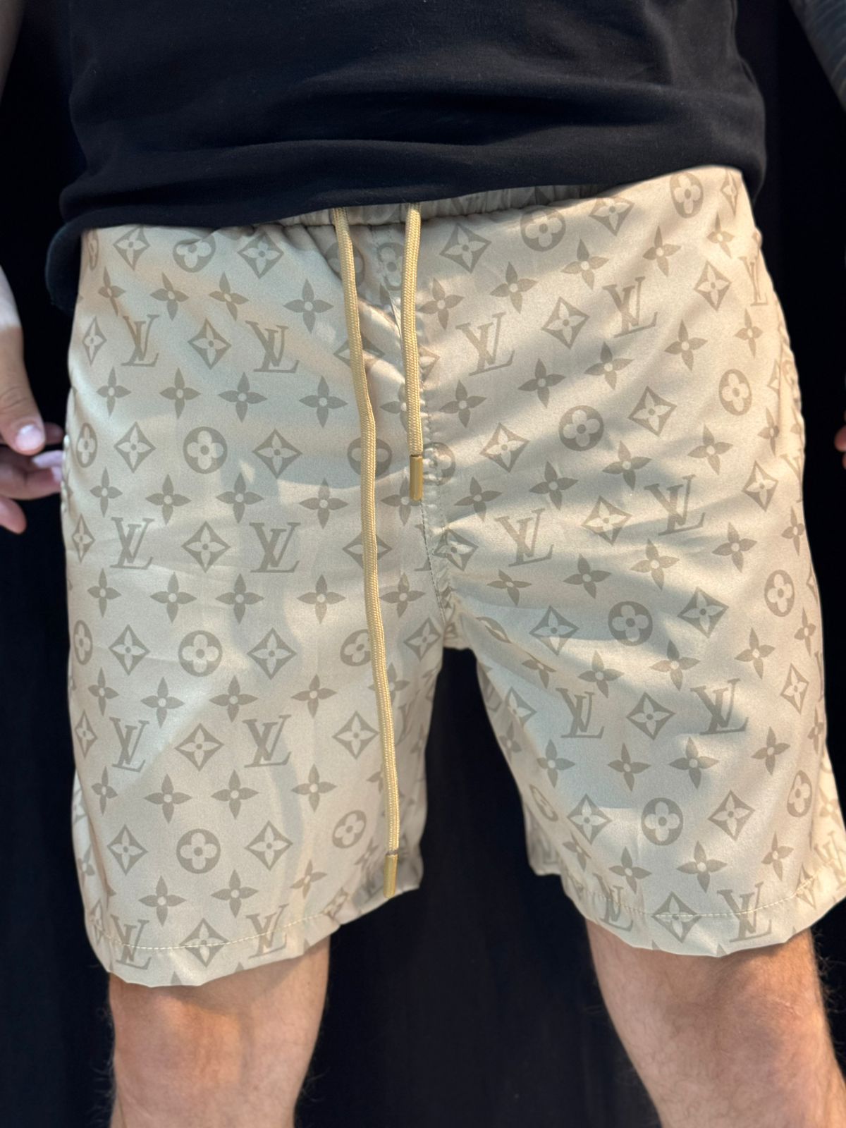 Short Griffe LV - Bege - 02607 - Conceito 62