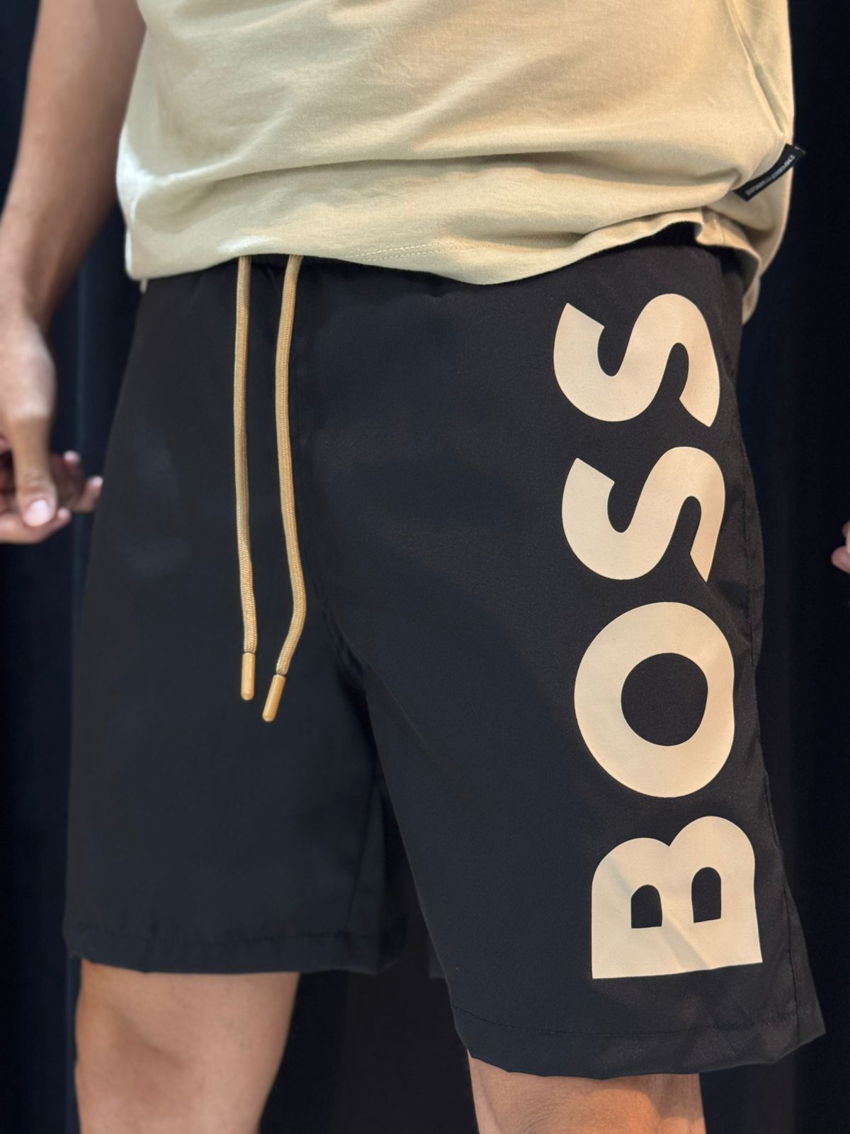 Short Griffe BSS - Preto/Dourado - 03534 - Conceito 62