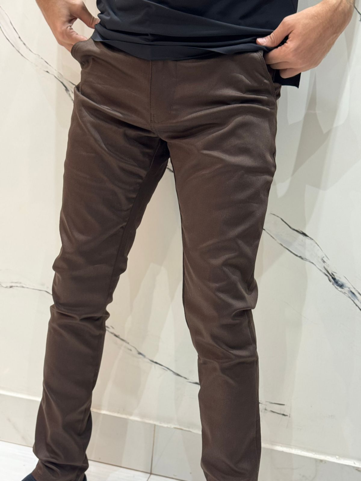 Calça Brim CK - Marrom - 02652 - Conceito 62