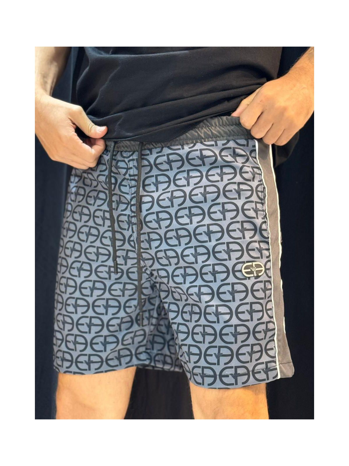 Short Griffe Emporio - Azul/preto - 04133 - Conceito 62