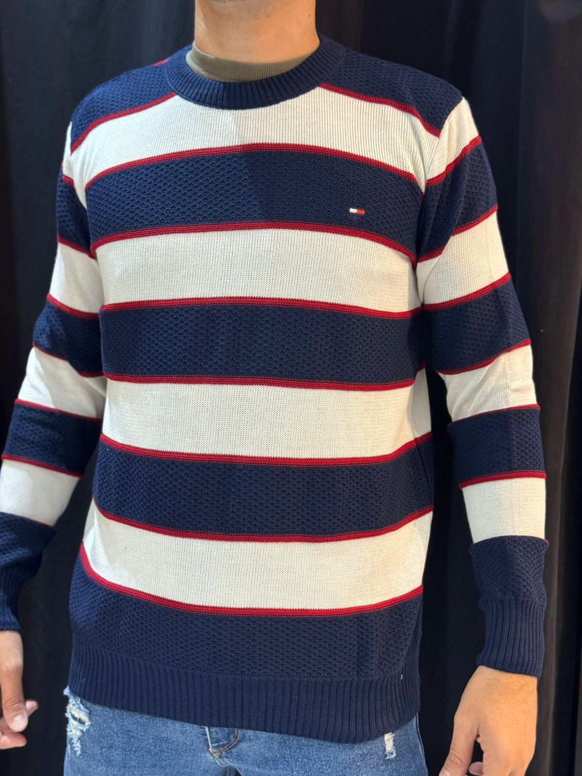 Suéter Premium Th - Azul/Bege - 04492 - Conceito 62