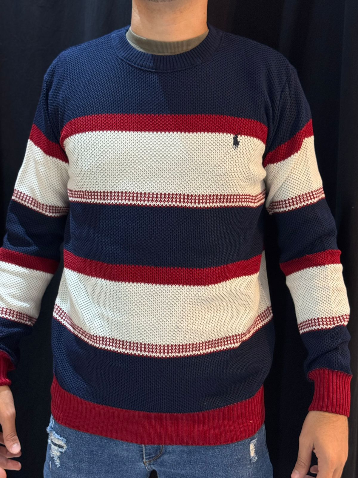 Suéter Premium Ralph - Azul/Bege - 04493 - Conceito 62