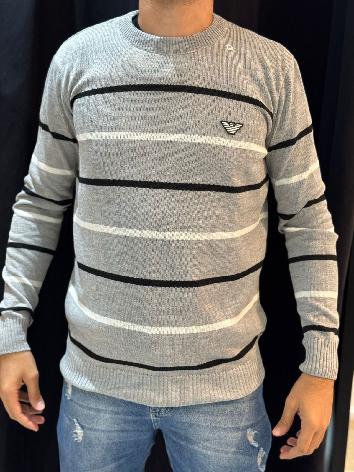 Suéter Premium Armani - Cinza - 04528 - Conceito 62