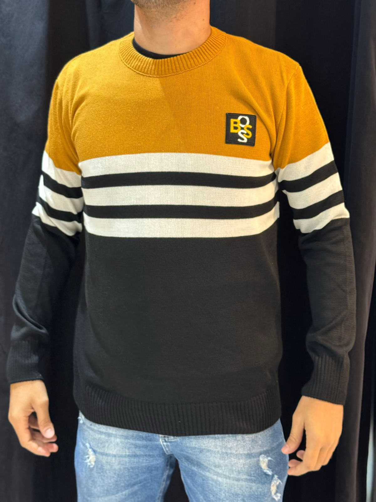 Suéter Premium Bss - Bege/Preto - 04529 - Conceito 62