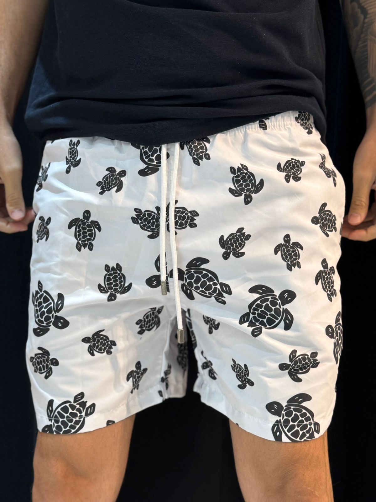 Short Ultra Griffe Villa - Branco/Preto - 02882 - Conceito 62