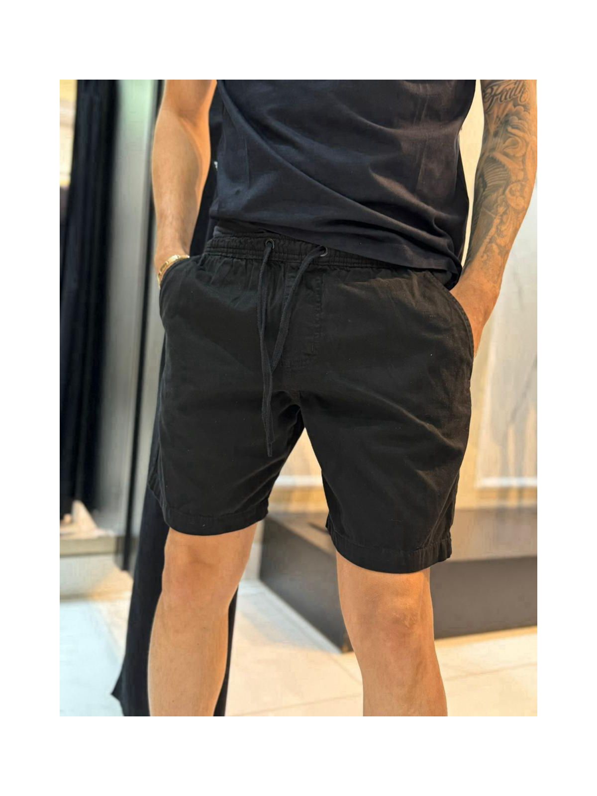 Short Sarja Preto - 00253 - Conceito 62