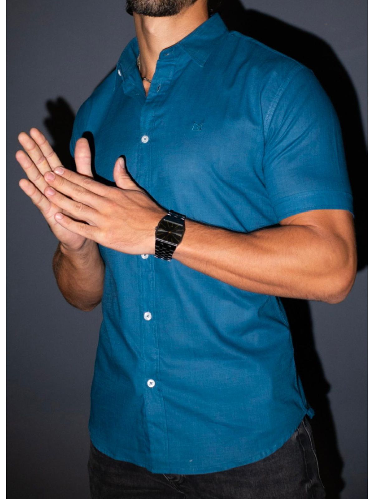 Camisa Social MF Azul Petróleo - 00277 - Conceito 62