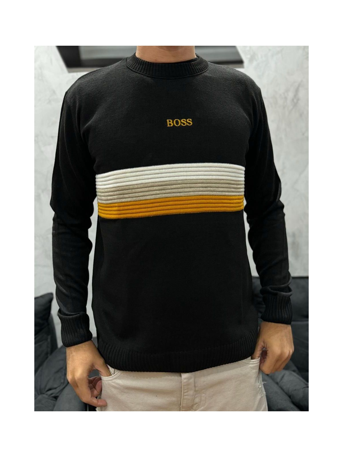 Suéter Premium BSS Listra Preto - 00324 - Conceito 62