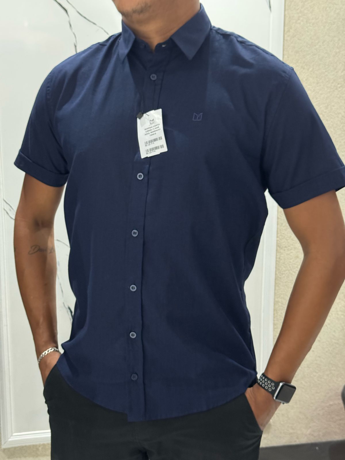 Camisa Social MF Azul Escuro - 00346 - Conceito 62