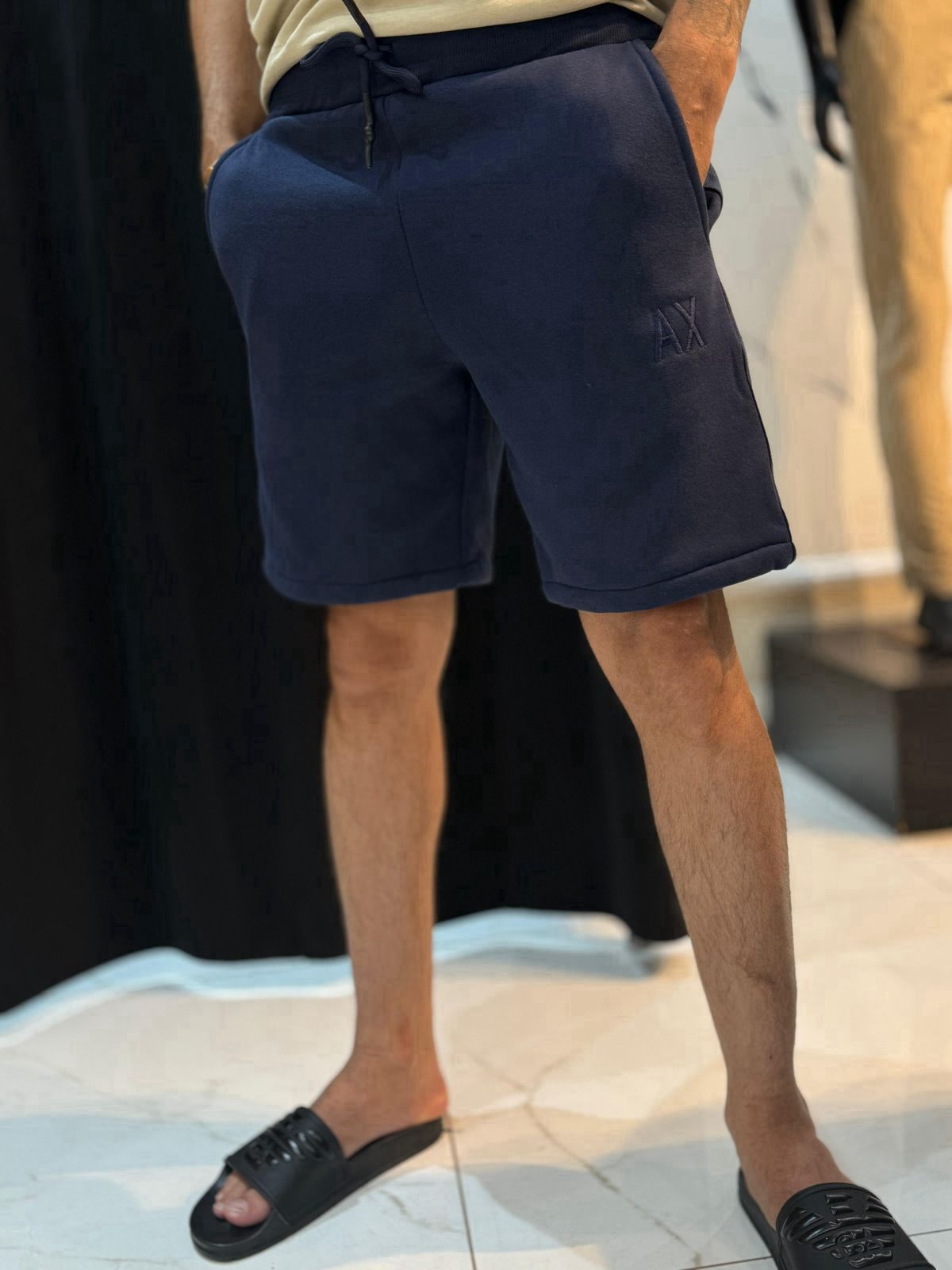 Bermuda Moletom AX Azul Escuro - 00369 - Conceito 62