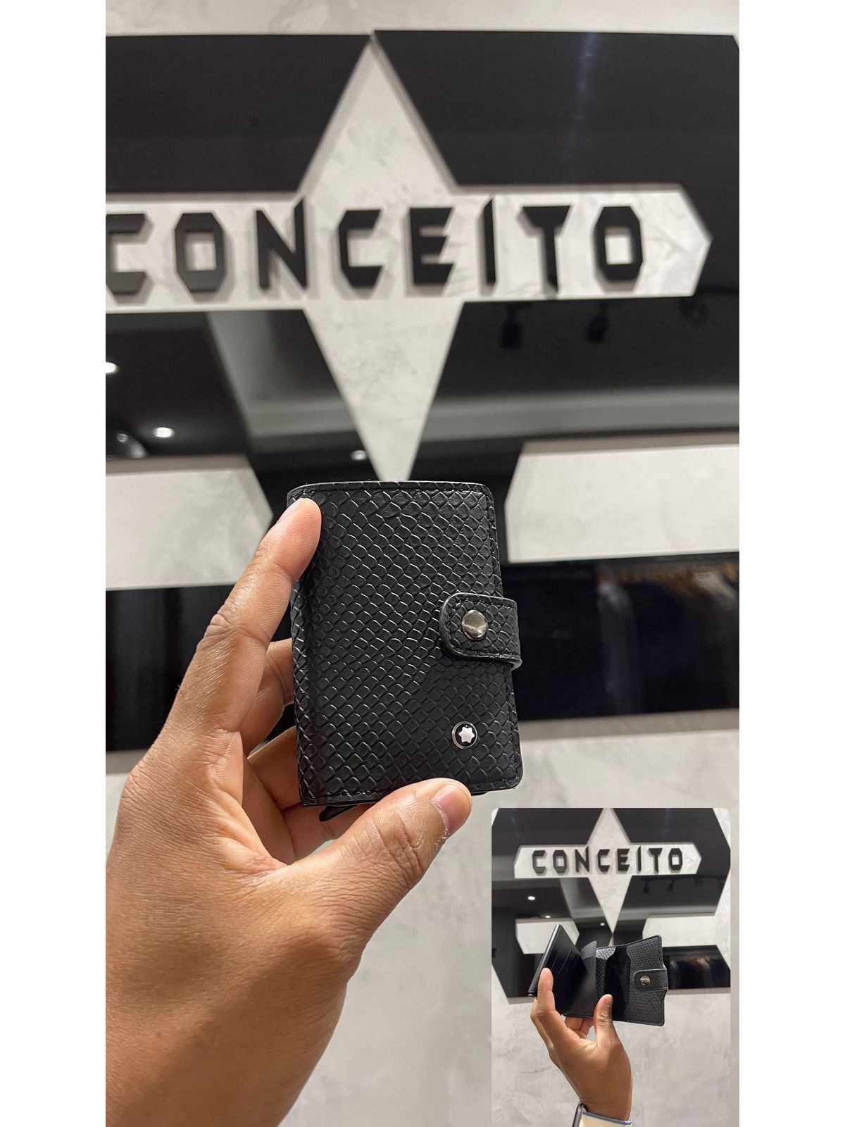 Porta Cartão Mont Blanc Preto - 00432 - Conceito 62