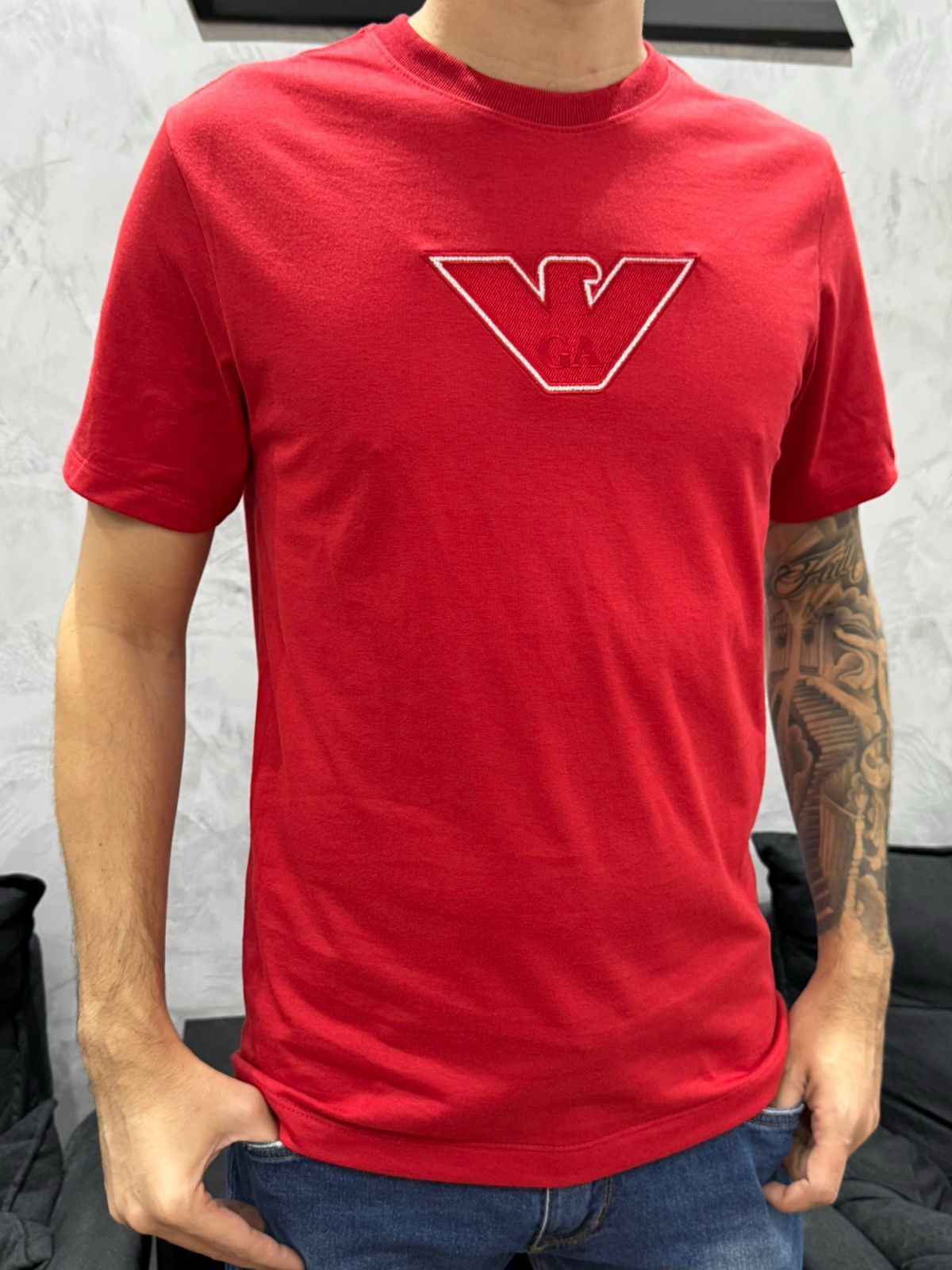Camiseta Premium Armani Vermelho - 01163 - Conceito 62