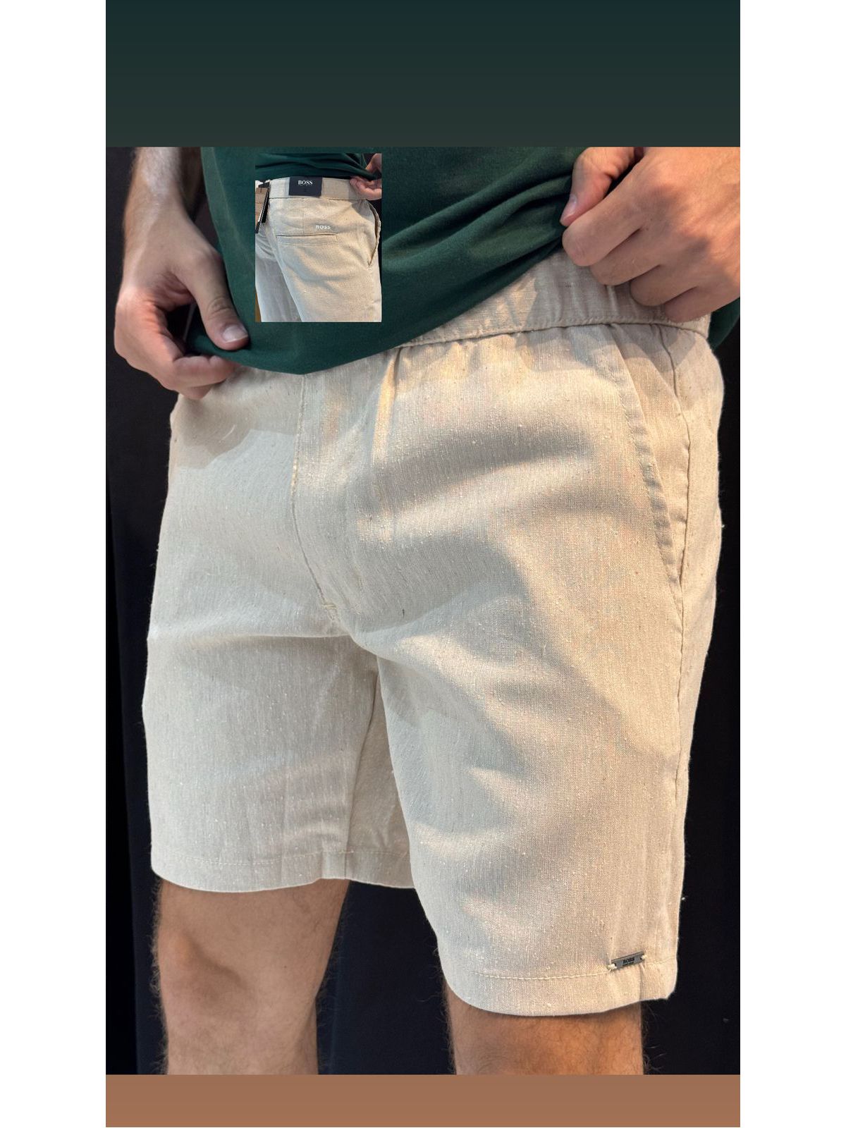 Short linho BSS - Bege - 01685 - Conceito 62