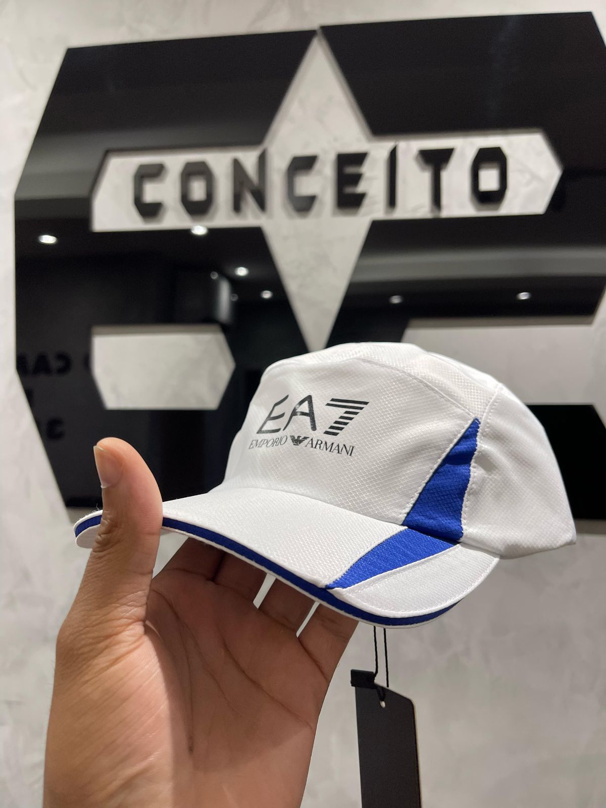 Boné Ea7 - Branco/Azul - 01814 - Conceito 62