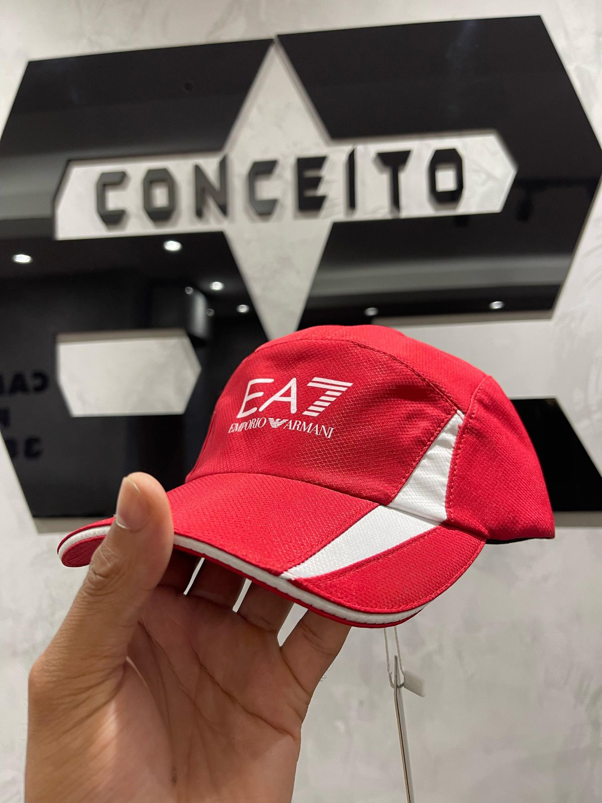 Boné Ea7 - Vermelho/Branco - 01816 - Conceito 62