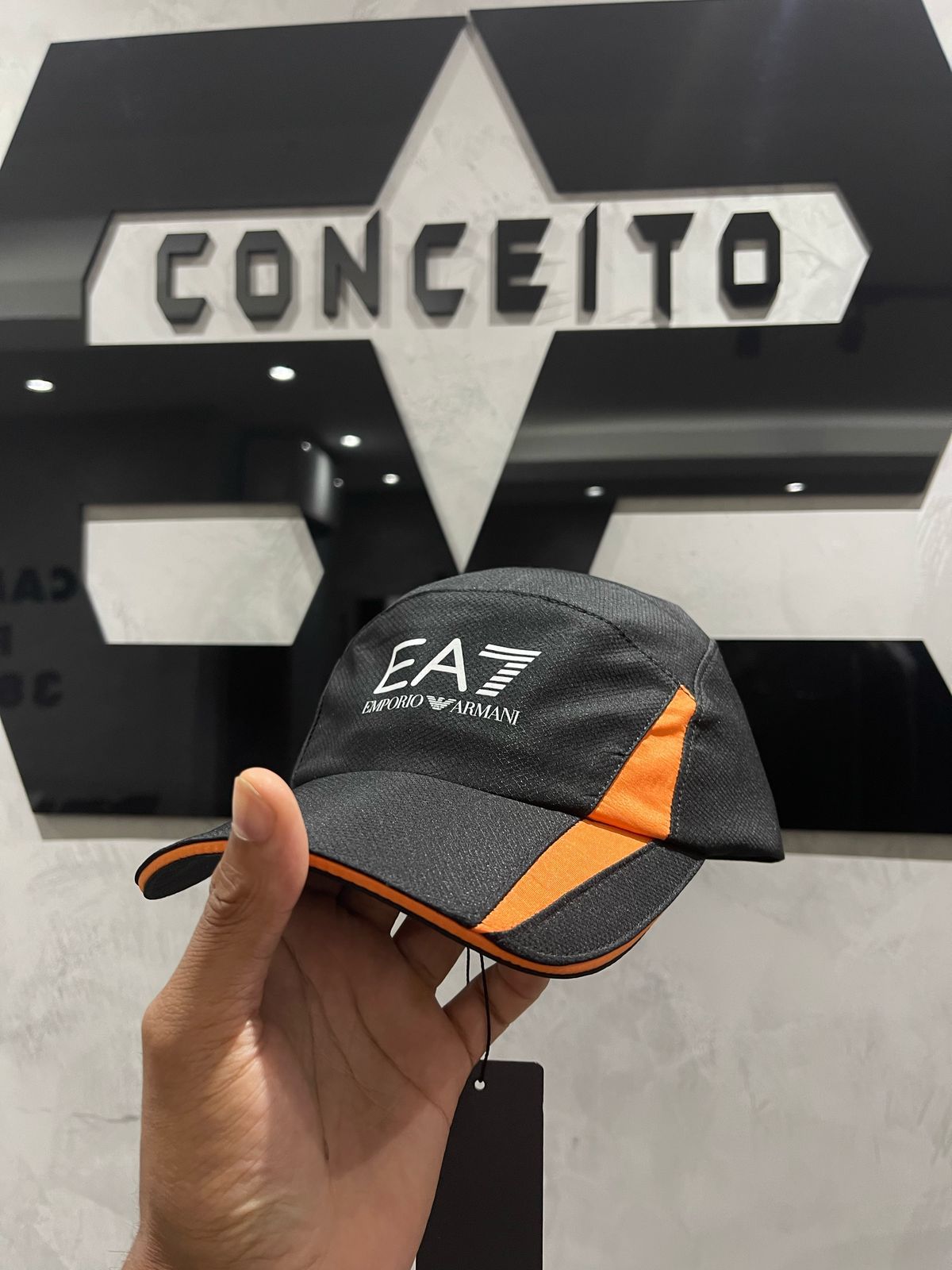 Boné Ea7 - Preto/Laranjado - 01824 - Conceito 62