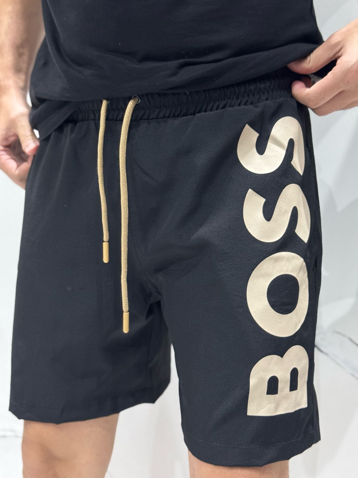 Short Griffe BSS - Preto/Bege - 01835 - Conceito 62