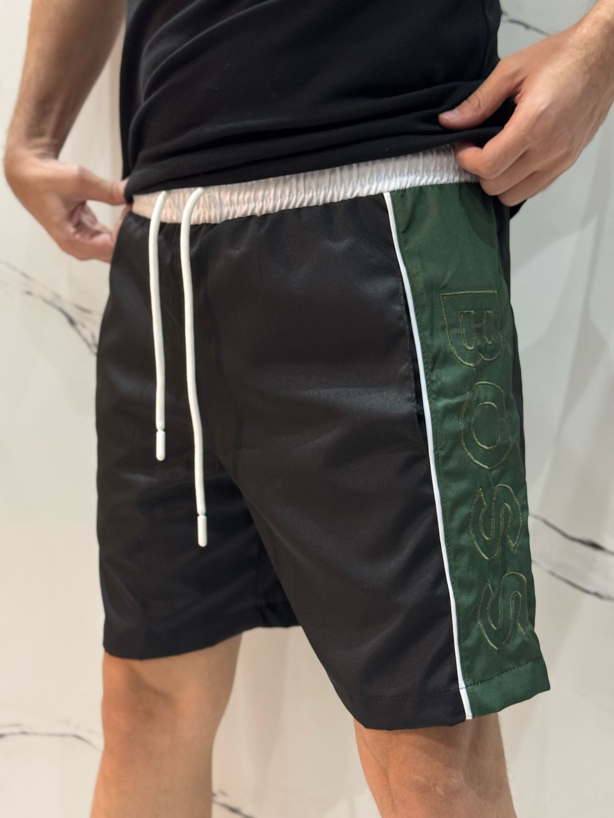 Short Griffe BSS - Preto/Verde - 01869 - Conceito 62
