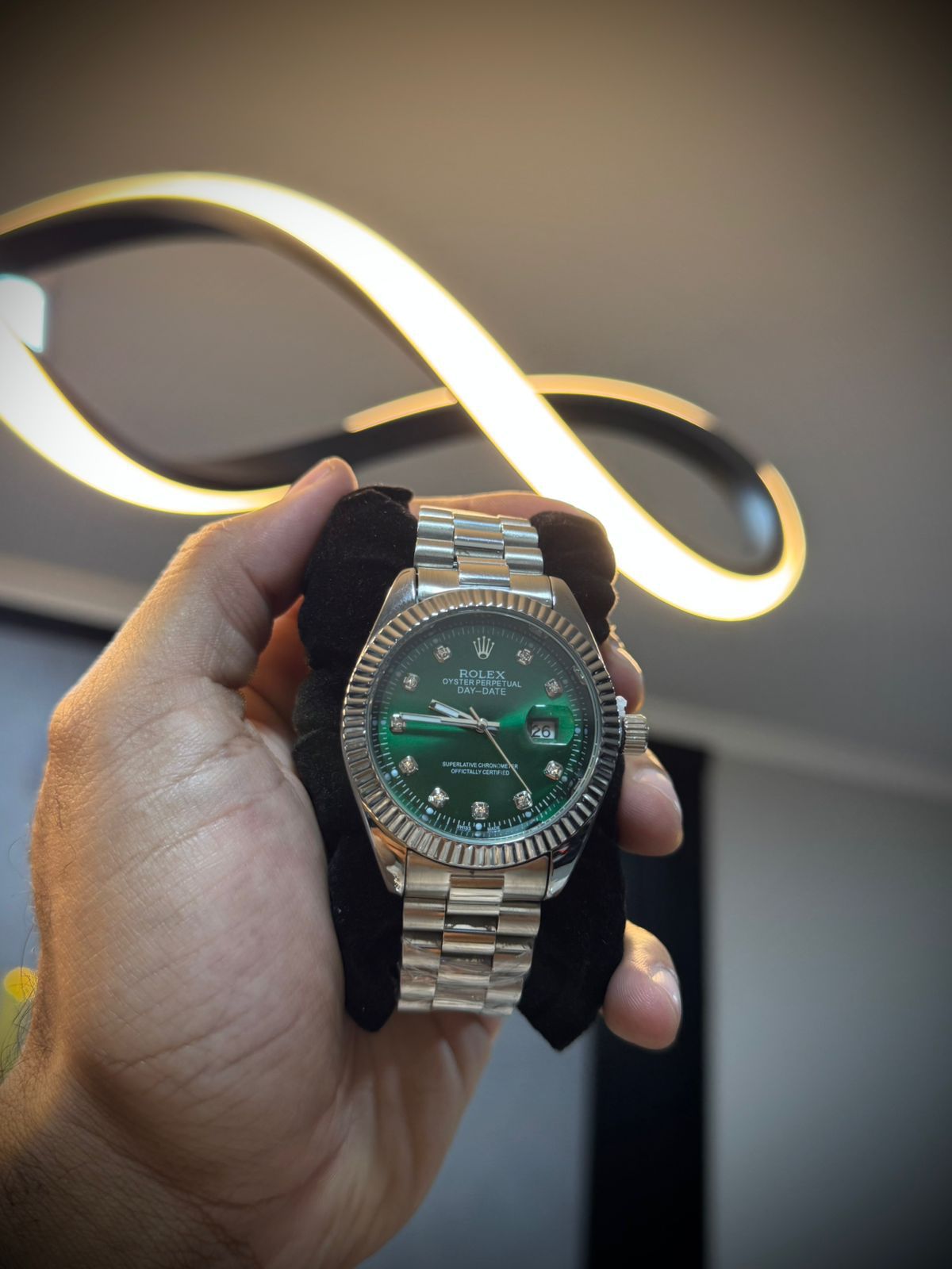 Relógio Rolex - Prata/Verde - 03432 - Conceito 62