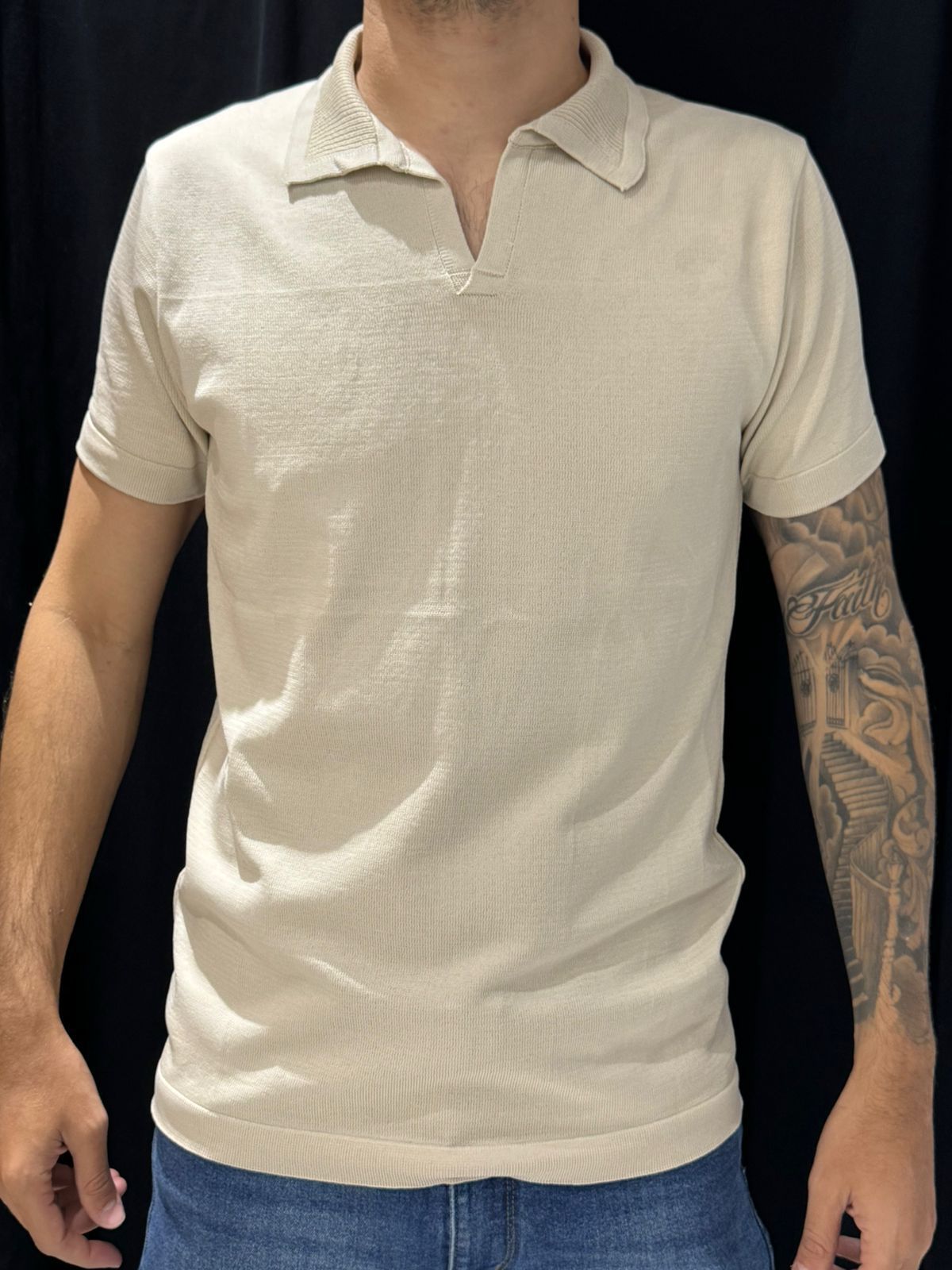 Polo Tricot Lisa - Bege - 03448 - Conceito 62