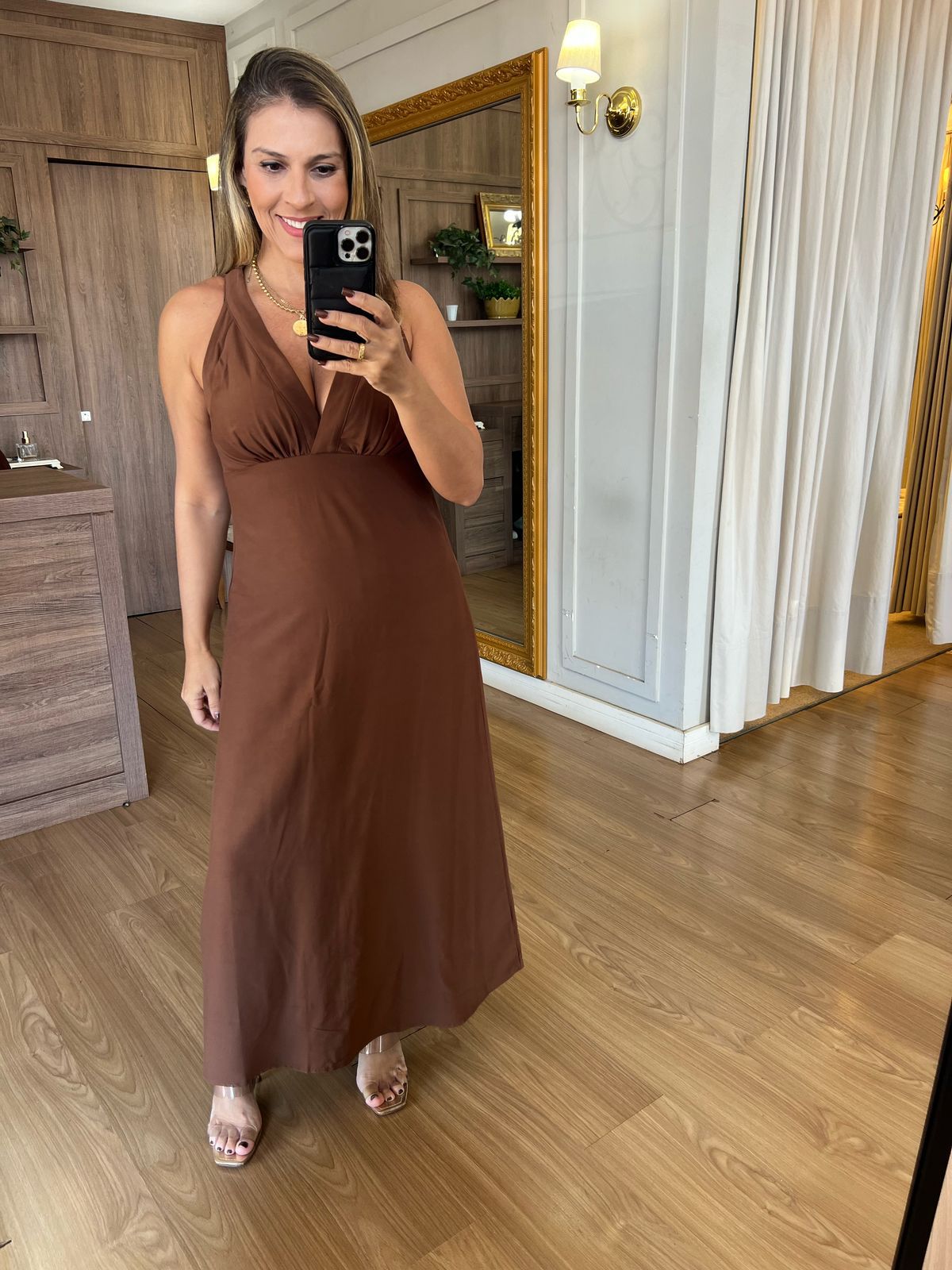 VESTIDO - MARROM - Espasso Bela | Moda Feminina