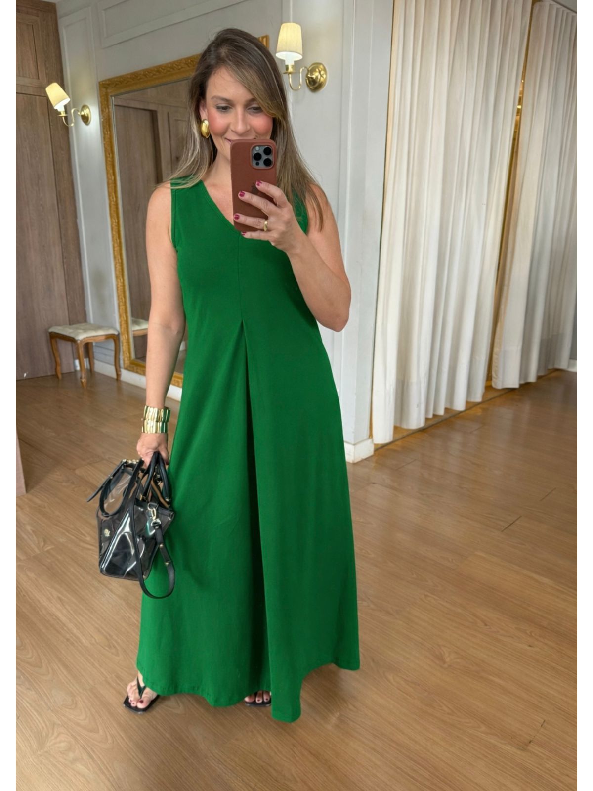 VESTIDO MALHA DE ALGODÃO VITORIA - VERDE BANDEIRA - Espasso Bela | Moda Feminina