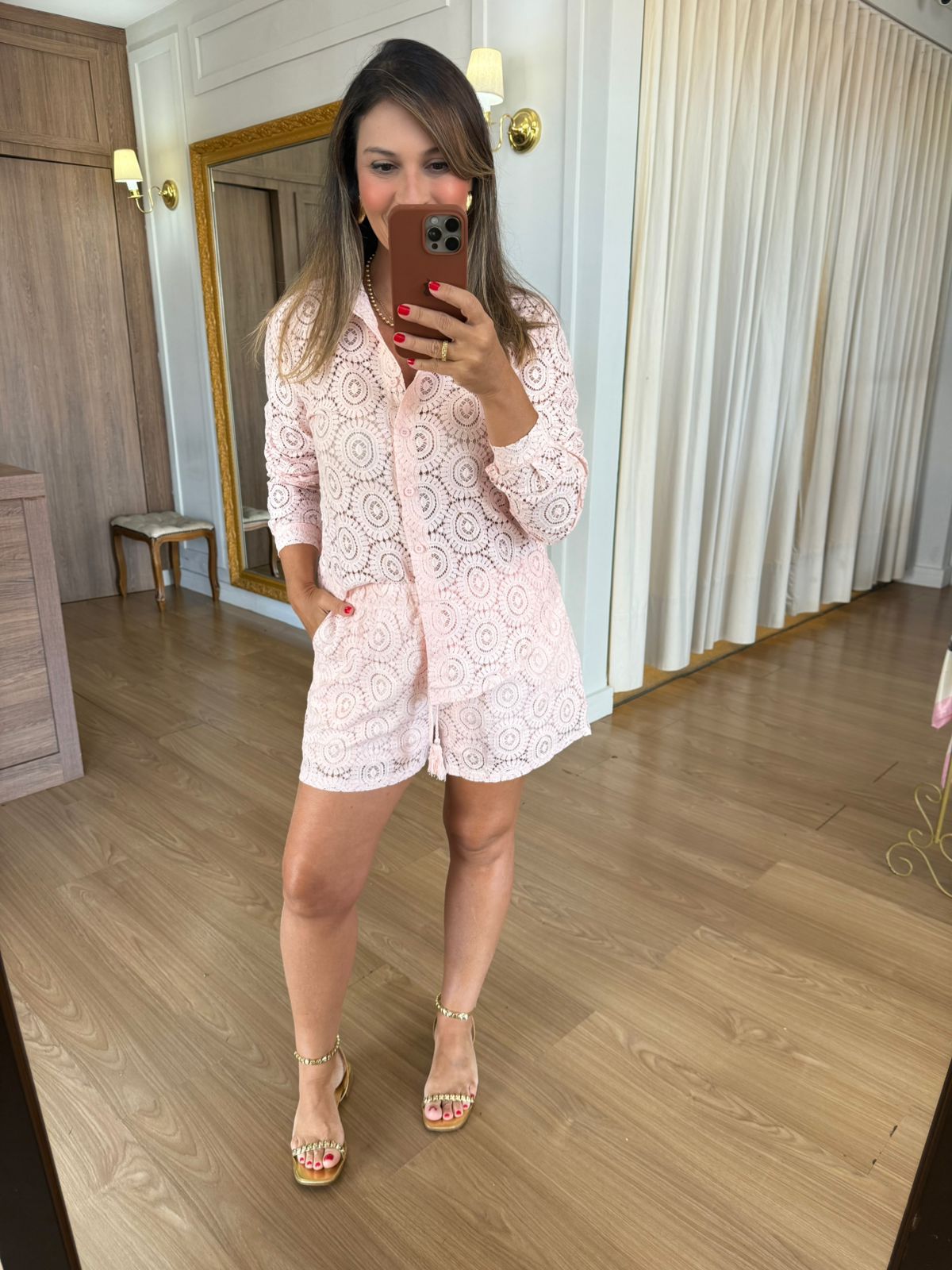 CONJUNTO RENDADO MELINA - ROSA - Espasso Bela | Moda Feminina