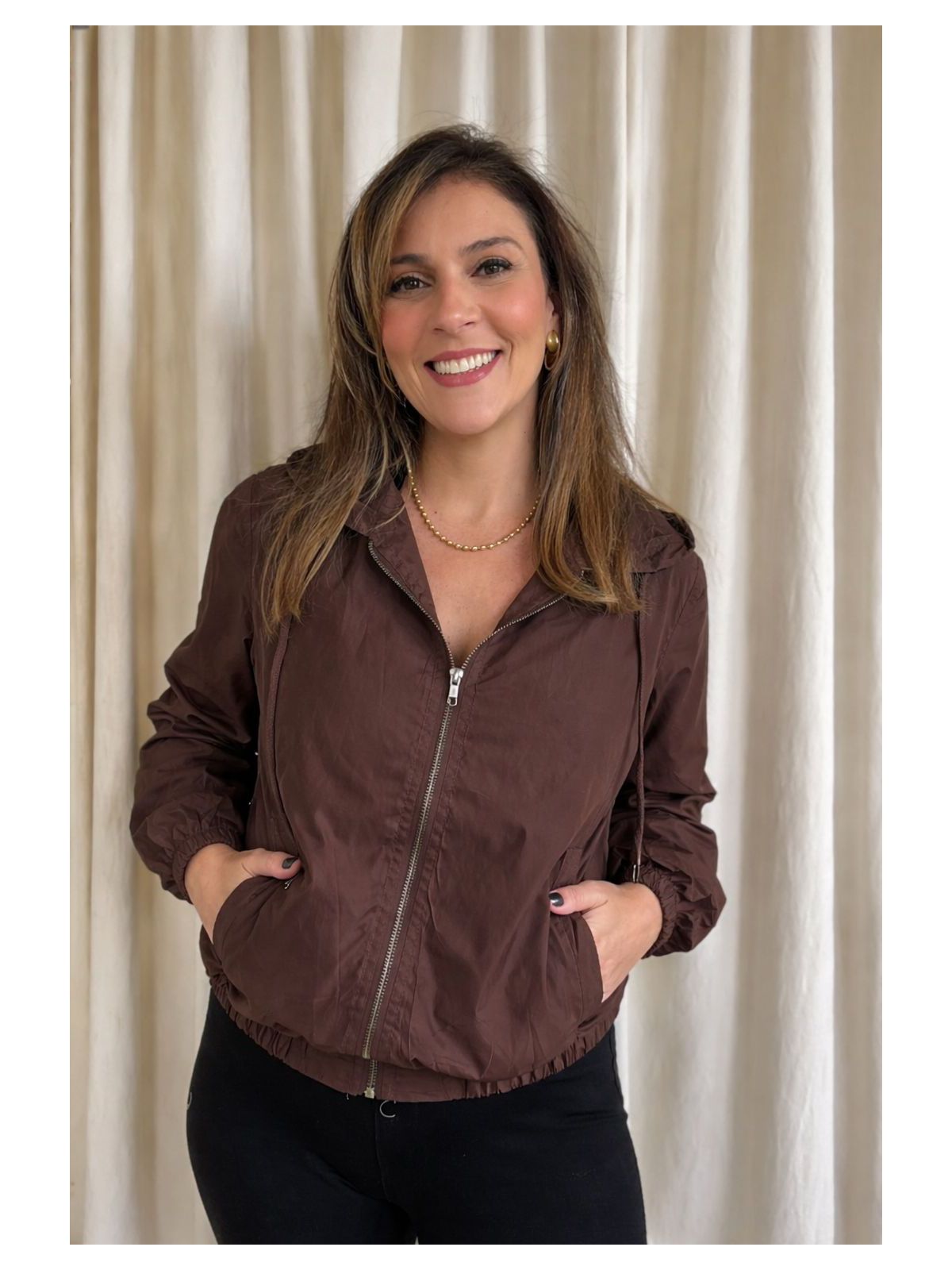 CORTA VENTO - MARROM - Espasso Bela | Moda Feminina