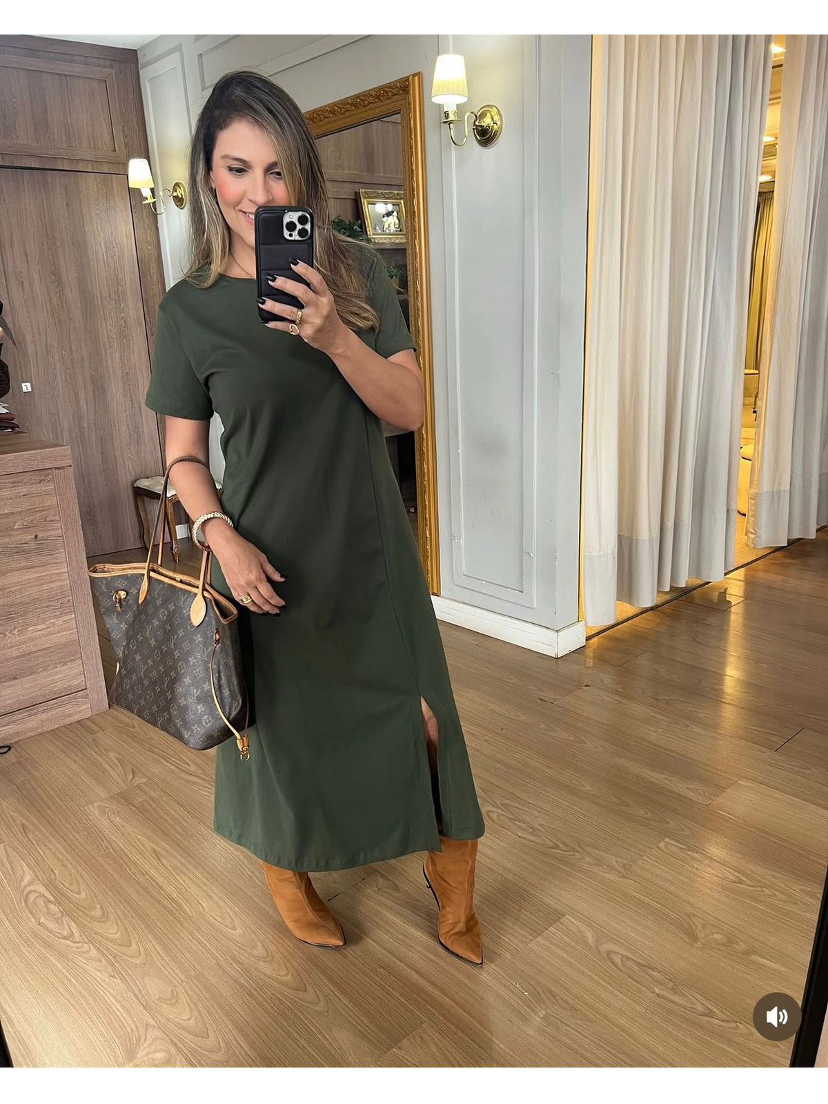 VESTIDO FENDA - MILITAR - Espasso Bela | Moda Feminina